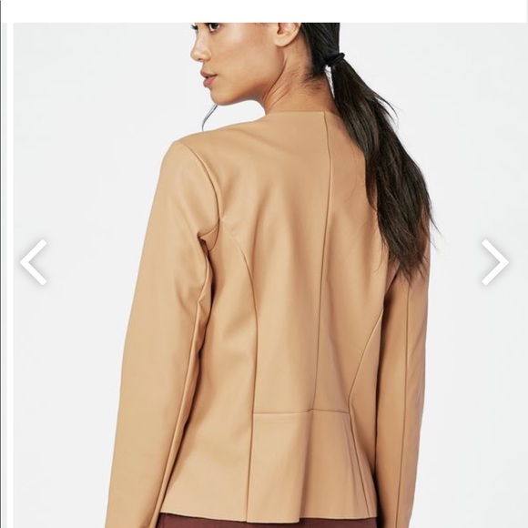 New! Justfab faux leather easy jacket tan sz L - Picture 2 of 6